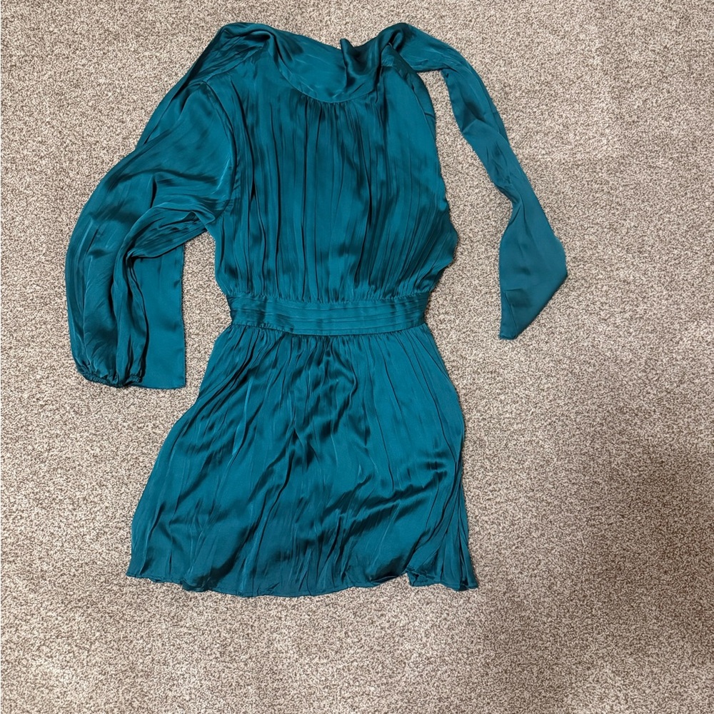 Zara Teal Long Sleeve Dress